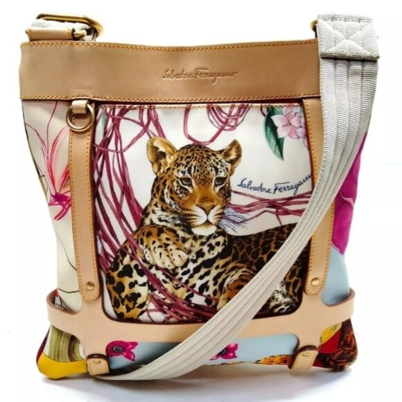 Salvatore Ferragamo Limted Edition Jungle Print Crossbody Bag - Picture 1 of 8